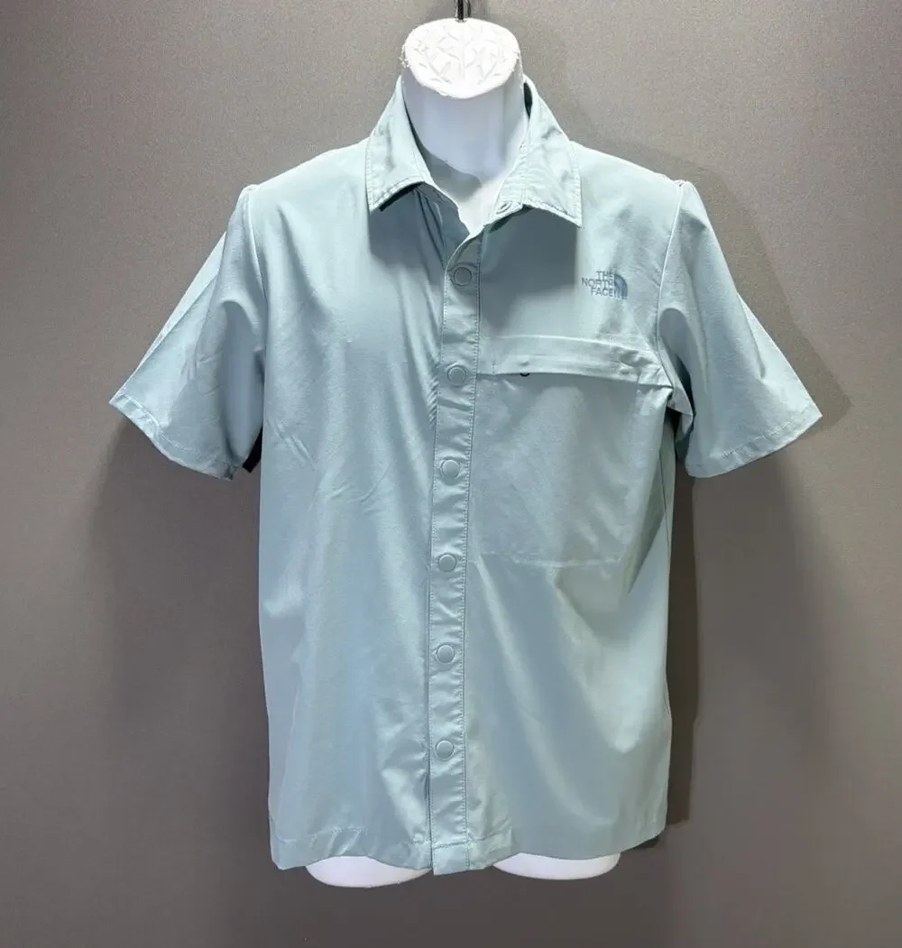 The North Face First Trail Short Sleeve UPf Shirt Blue Stretch Men’s Small